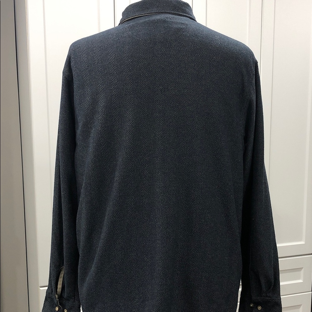 Denver Hays Men’s Long Sleeve Shirt – Size XL – Navy Blue & Beige Herringbone - Picture 5 of 11